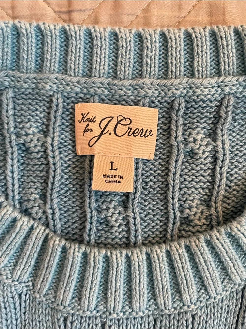J CREW Garment-dyed cable-knit cotton sweater in Bright Arctic Size L $128 CQ893